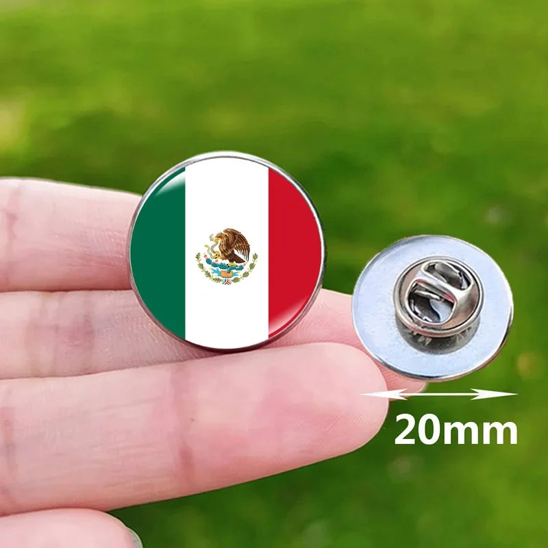 New National Flag Brooches for Men Serbia 2024 France Paris Spain Venezuela Chile Romania USA Italy Portugal Game Brooch Pins