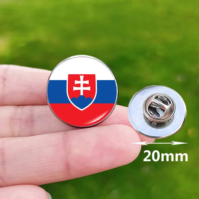 New National Flag Brooches for Men Serbia 2024 France Paris Spain Venezuela Chile Romania USA Italy Portugal Game Brooch Pins