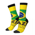 Brazil National Flag Socks Harajuku High Quality Stockings All Season Long Socks Accessories for Unisex Birthday Present