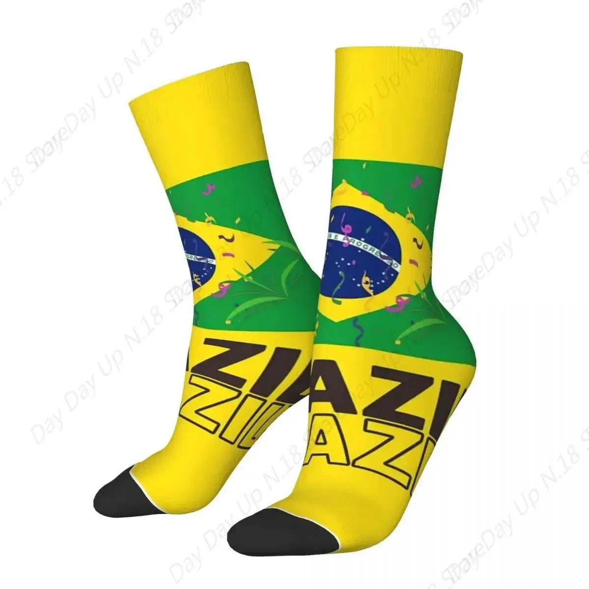 Brazil National Flag Socks Harajuku High Quality Stockings All Season Long Socks Accessories for Unisex Gifts