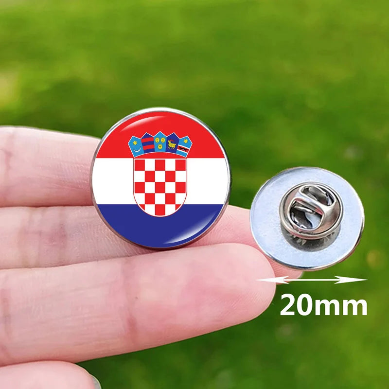 New National Flag Brooches for Men Serbia 2024 France Paris Spain Venezuela Chile Romania USA Italy Portugal Game Brooch Pins