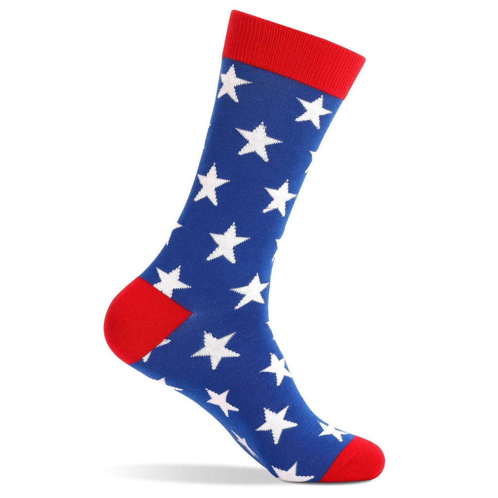 2 Pair of Fashionable American Flag Striped Star Patterned Men'S Socks Comfortable and Breathable Outdoor Sports Couple Socks