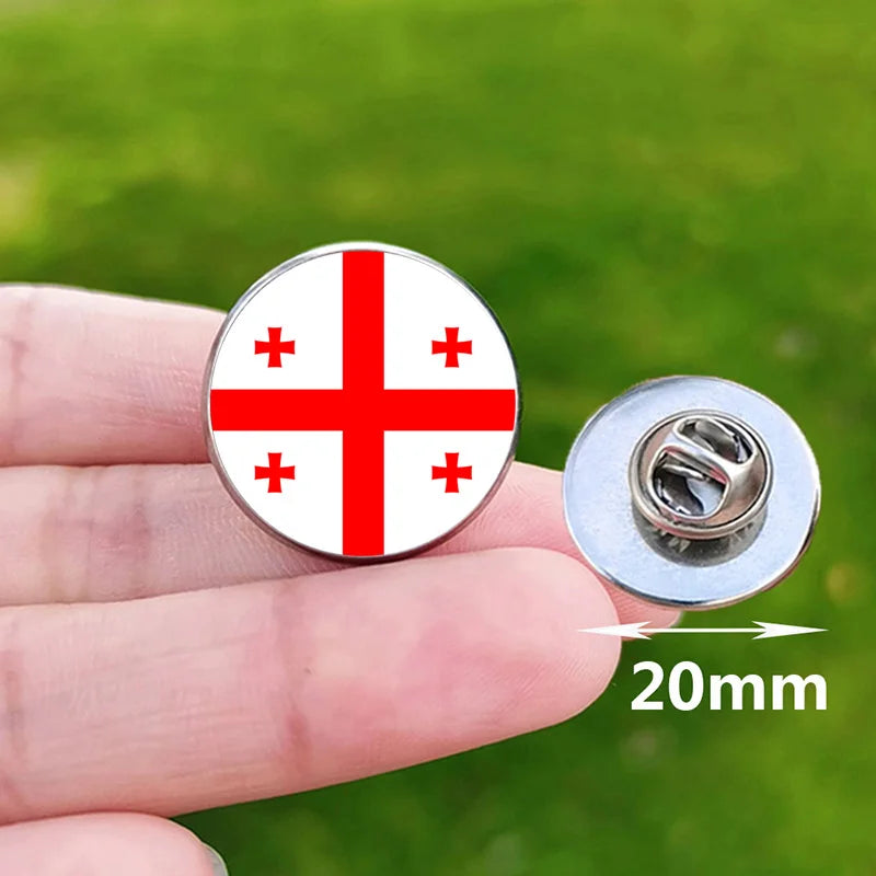 New National Flag Brooches for Men Serbia 2024 France Paris Spain Venezuela Chile Romania USA Italy Portugal Game Brooch Pins
