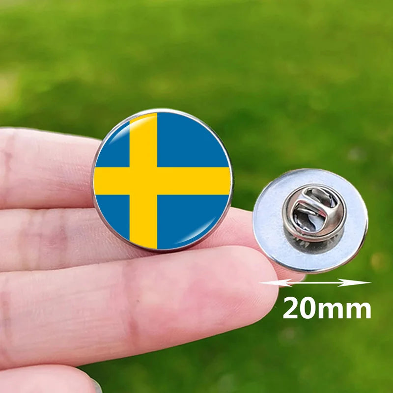 New National Flag Brooches for Men Serbia 2024 France Paris Spain Venezuela Chile Romania USA Italy Portugal Game Brooch Pins