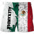 Mexican Flag Emblem Quick Drying Board Shorts Men Mexico Stripe Symbol Drawstring Summer Fashion Streetwear Swim Beach Shorts